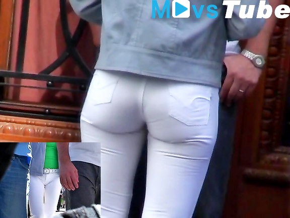 White jeans fetish video clip Upskirtcollection 2012  Tight Ass Jeans